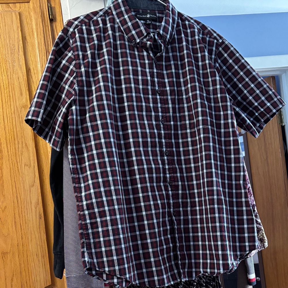 Beverly Hills Polo Club Red and Blue Plaid Shirt